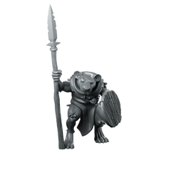 Ratman Pre Built 07 Miniatures Bearfolk Spearman Miniature 360 Spin 01