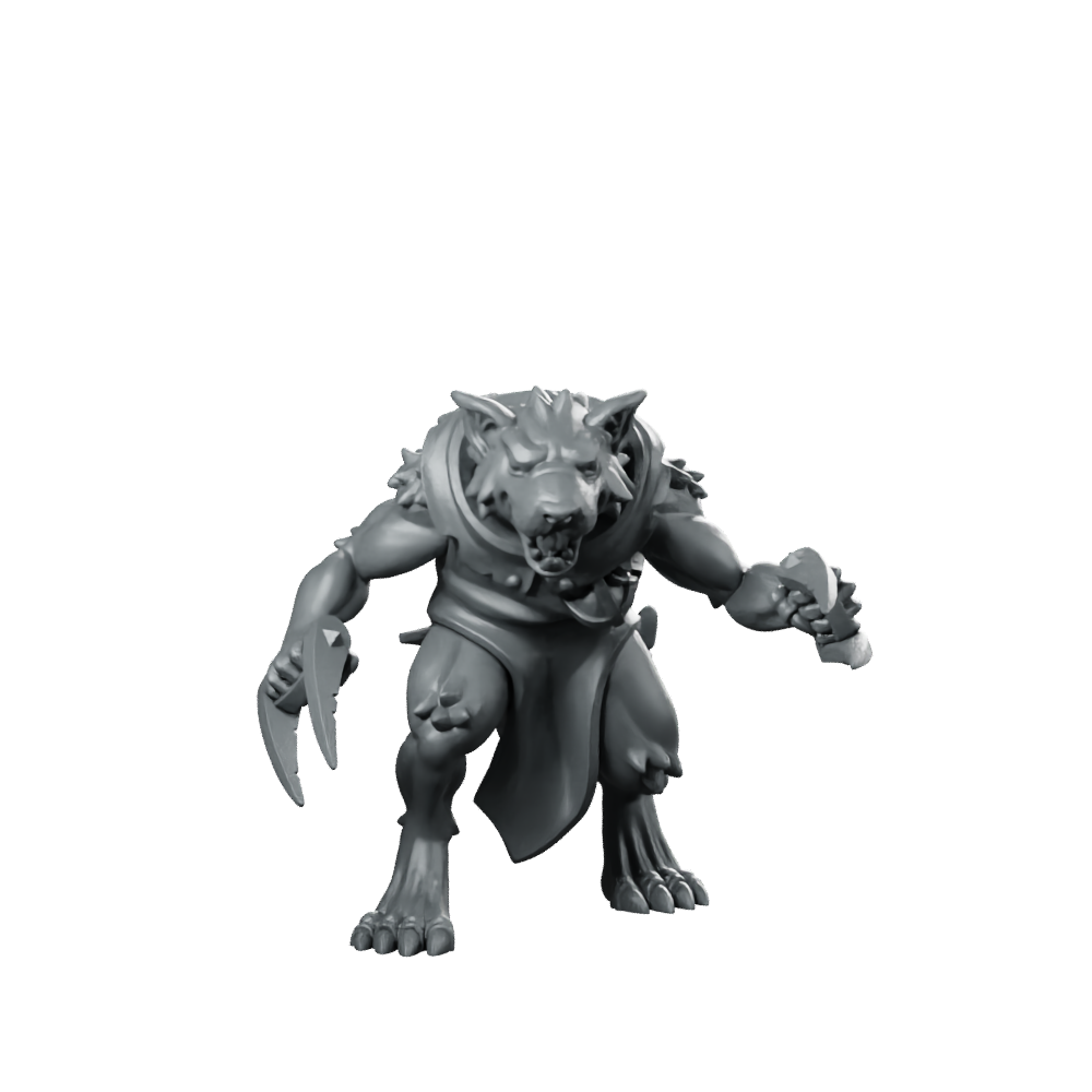 Ratman Pre Built 08 Miniatures Werewolf Rogue Miniature 360 Spin 01