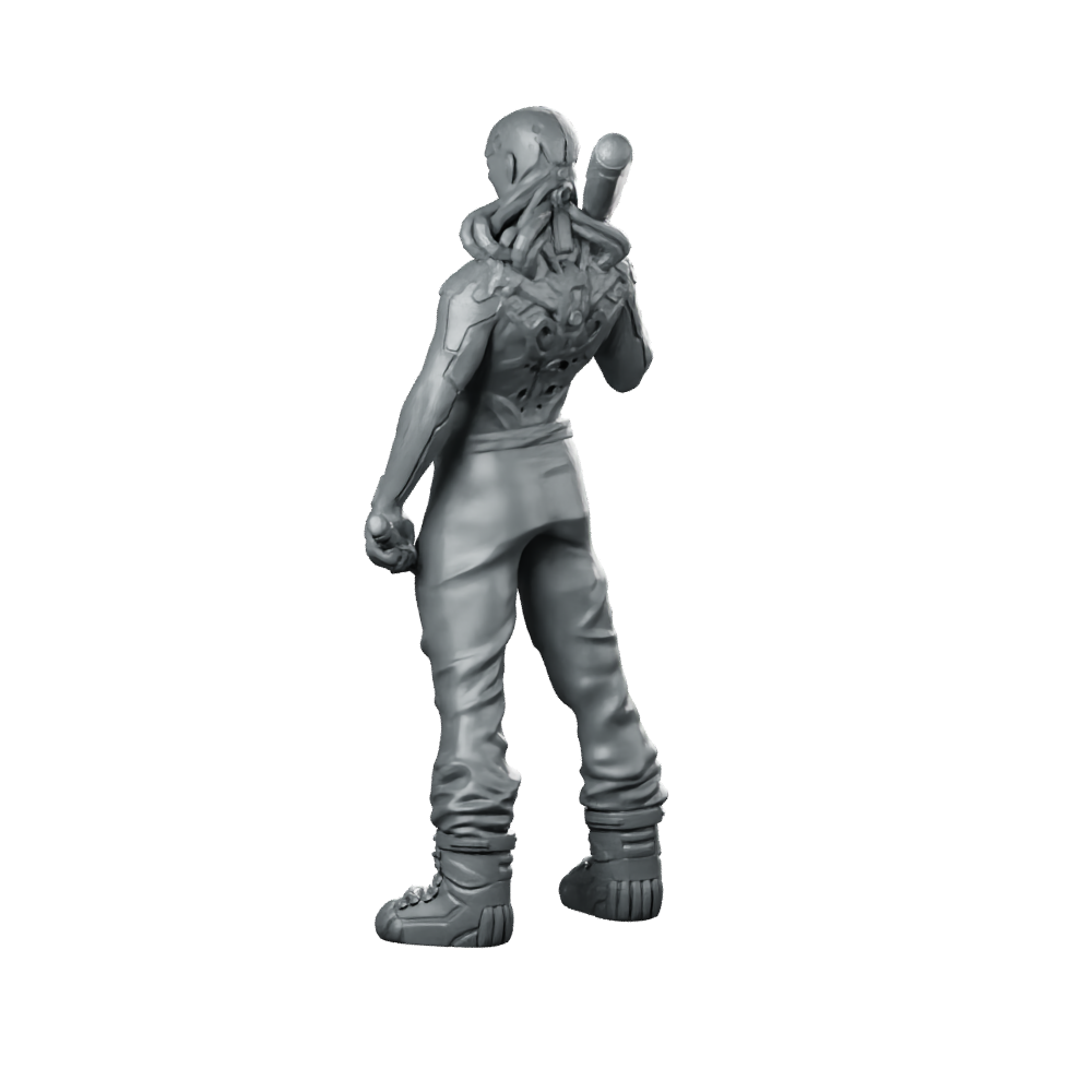 Rattler Cyberpunk Miniature Brutal Melee Brawler Streetfighter Miniature 360 Spin 02