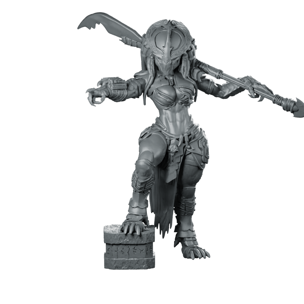 Raven Vixen Skull Hunter Miniature Sci - Fi Assassin - Papsikels Miniatures - We Print Miniatures