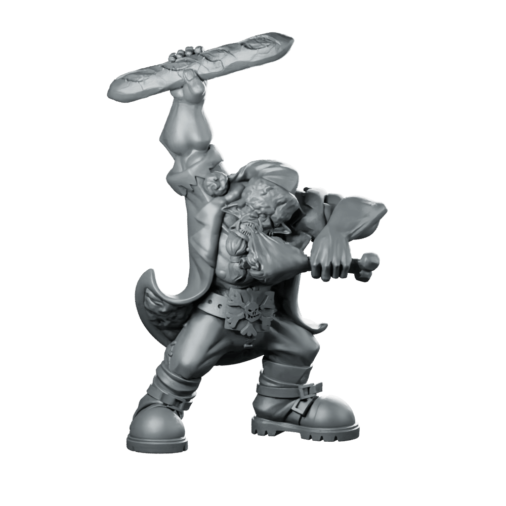 Ravenous Orc Miniature Humorous Bread Looting Warrior - CastNPlay - We Print Miniatures