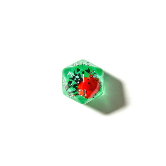 Red Ladybugs | Resin Inclusion Dice | 7 Piece Set - Tabletop Dominion - We Print Miniatures