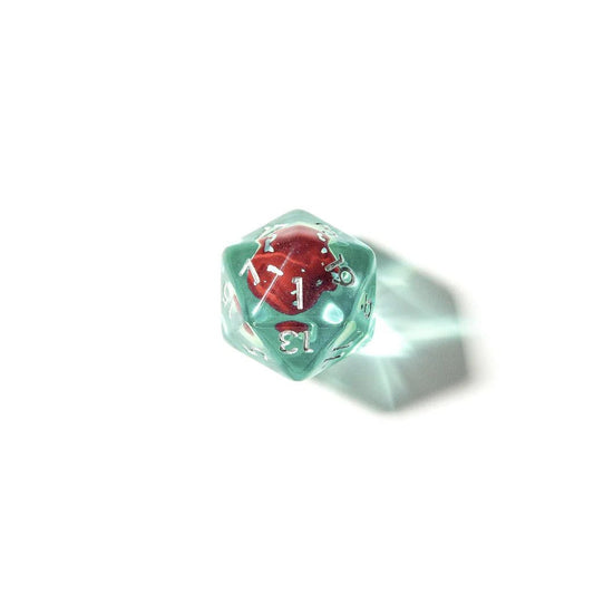 Red Mushies | Resin Inclusion Dice | 7 Piece Set - Tabletop Dominion - We Print Miniatures