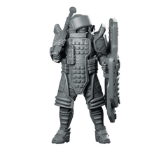 Red P2 Cyberpunk Miniature Armored Riot Shield - Unit9 - We Print Miniatures