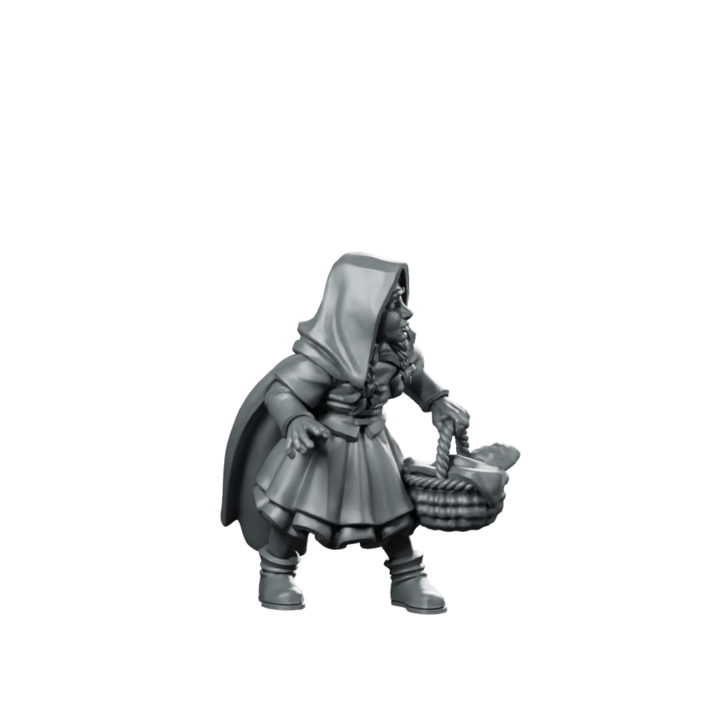 Little Red Riding Hood Fantasy Miniature Cloaked Heroine Miniature 360 Spin 01