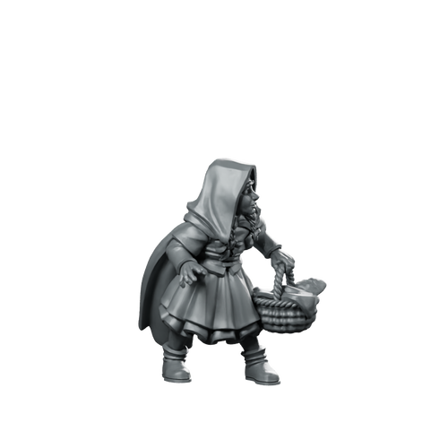 Little Red Riding Hood Fantasy Miniature Cloaked Heroine Miniature 360 Spin 01