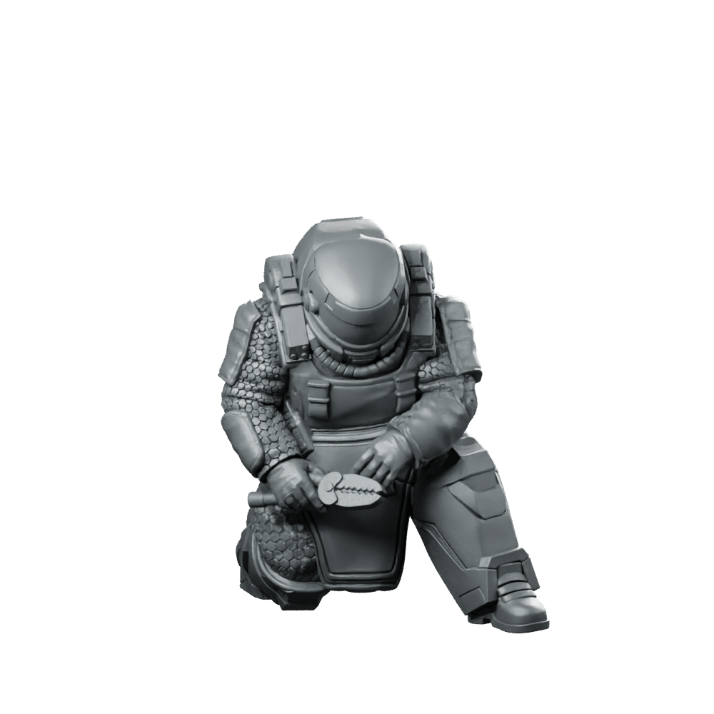 Red Unit Bomb Disposal P1 Cyberpunk Miniature Operative - Unit9 - We Print Miniatures