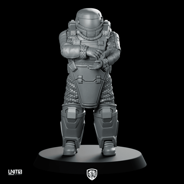 Red Unit Bomb Disposal P2 Cyberpunk Miniature Armored - Unit9 - We Print Miniatures