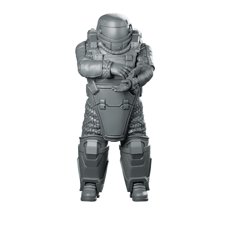 Red Unit Bomb Disposal P2 Cyberpunk Miniature Armored - Unit9 - We Print Miniatures
