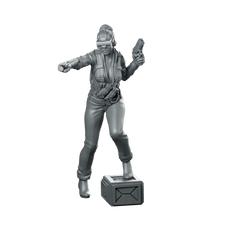 Reese 01 Cyberpunk Miniature Female Ganger Pistol Miniature 360 Spin 01