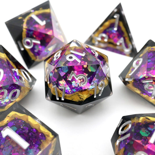 Regal Relic | Geode Dice | 7 Piece Set - Tabletop Dominion - We Print Miniatures