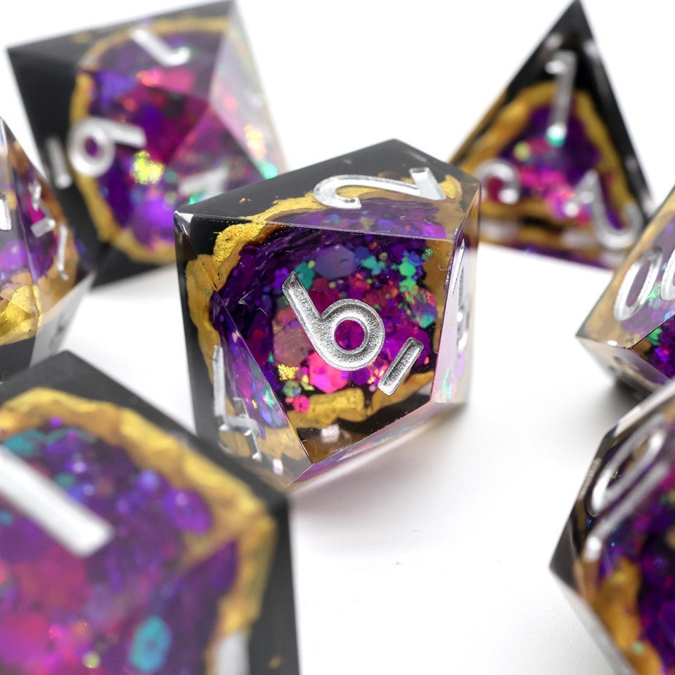 Regal Relic | Geode Dice | 7 Piece Set - Tabletop Dominion - We Print Miniatures