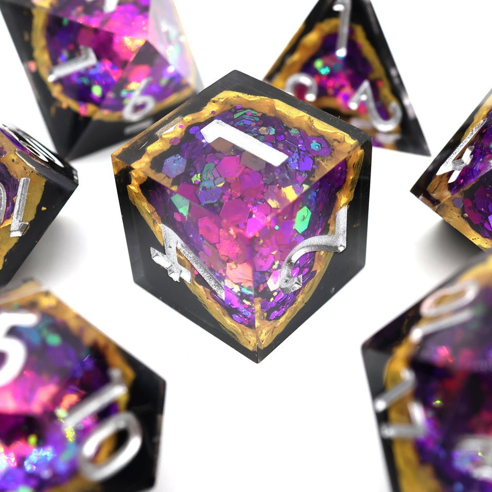 Regal Relic | Geode Dice | 7 Piece Set - Tabletop Dominion - We Print Miniatures