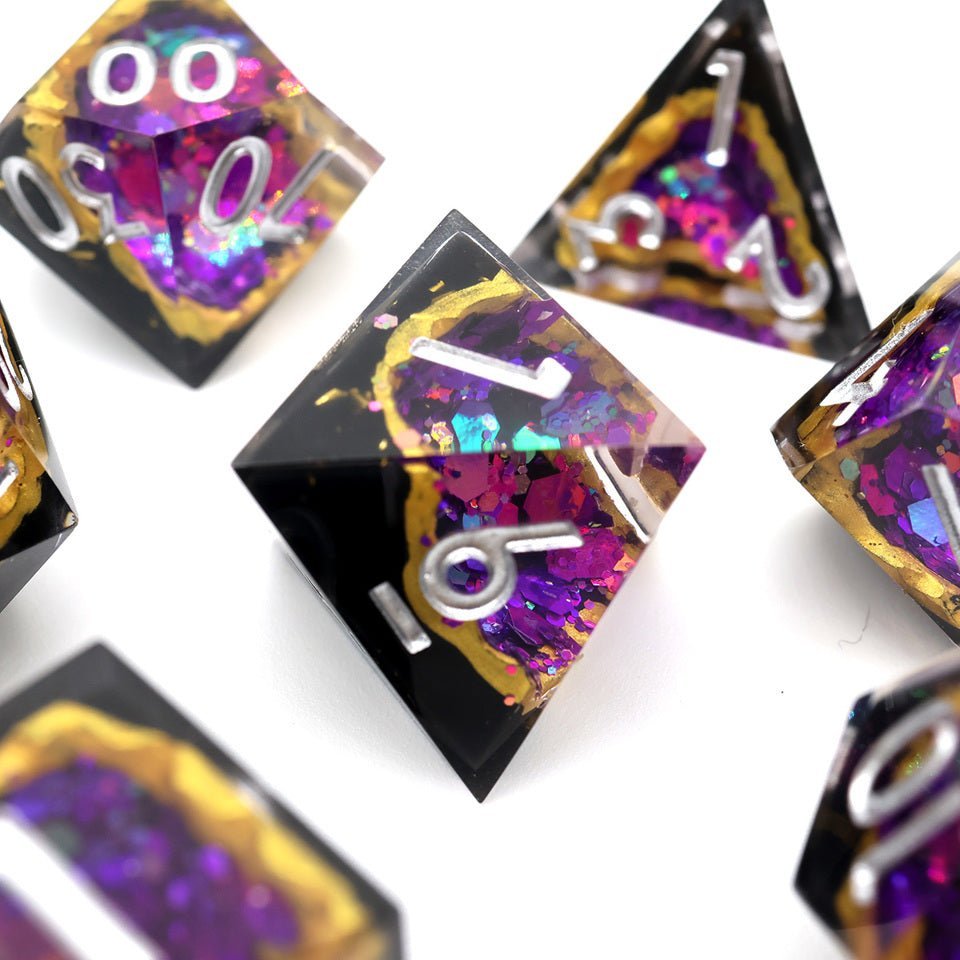 Regal Relic | Geode Dice | 7 Piece Set - Tabletop Dominion - We Print Miniatures