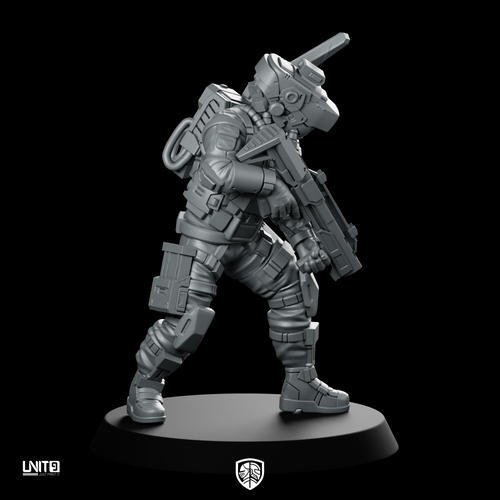 Relay V1 Miniature Cyberpunk Rifle Trooper
