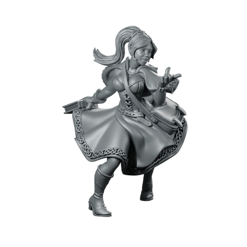 Mage Elisa Doe Sorceress Miniature Dynamic Casting Pose Miniature 360 Spin 01