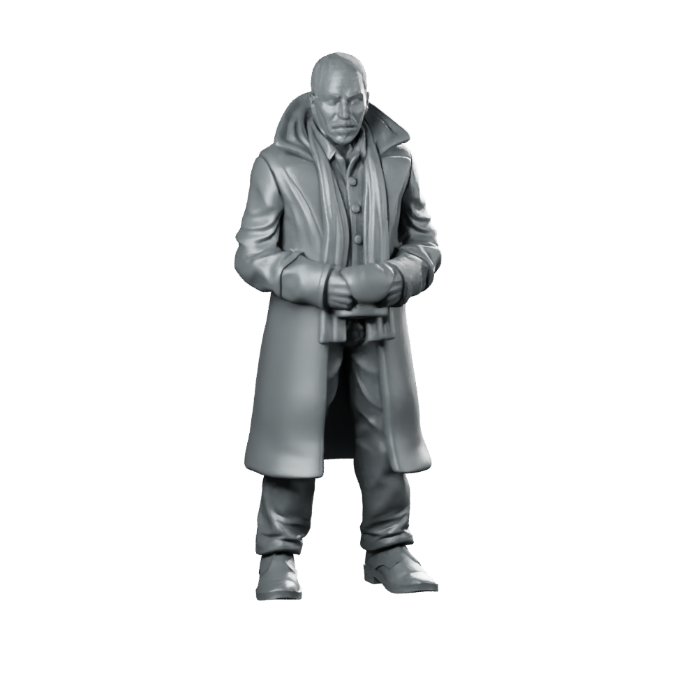 Replicant Retirement Division Officer Miniature Cyberpunk Sci-Fi Agent Miniature 360 Spin 01