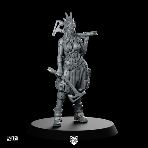 Revna Raiders Of Ymir Cyberpunk Miniature Female Axes