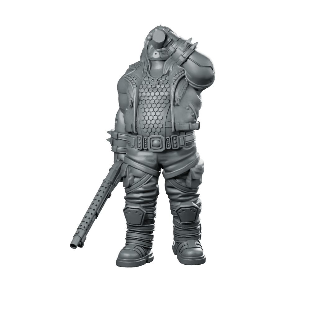 Rex “Grindlord” Kruger V2 Product Render Miniature - UNIT9 - We Print Miniatures