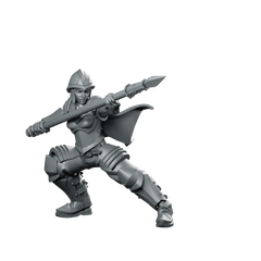 Rhea Thebold Miniature Spear-Wielding Armored Warrior Hero Miniature 360 Spin 01