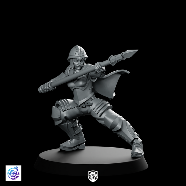 Rhea Thebold Miniature Spear-Wielding Armored Warrior Hero