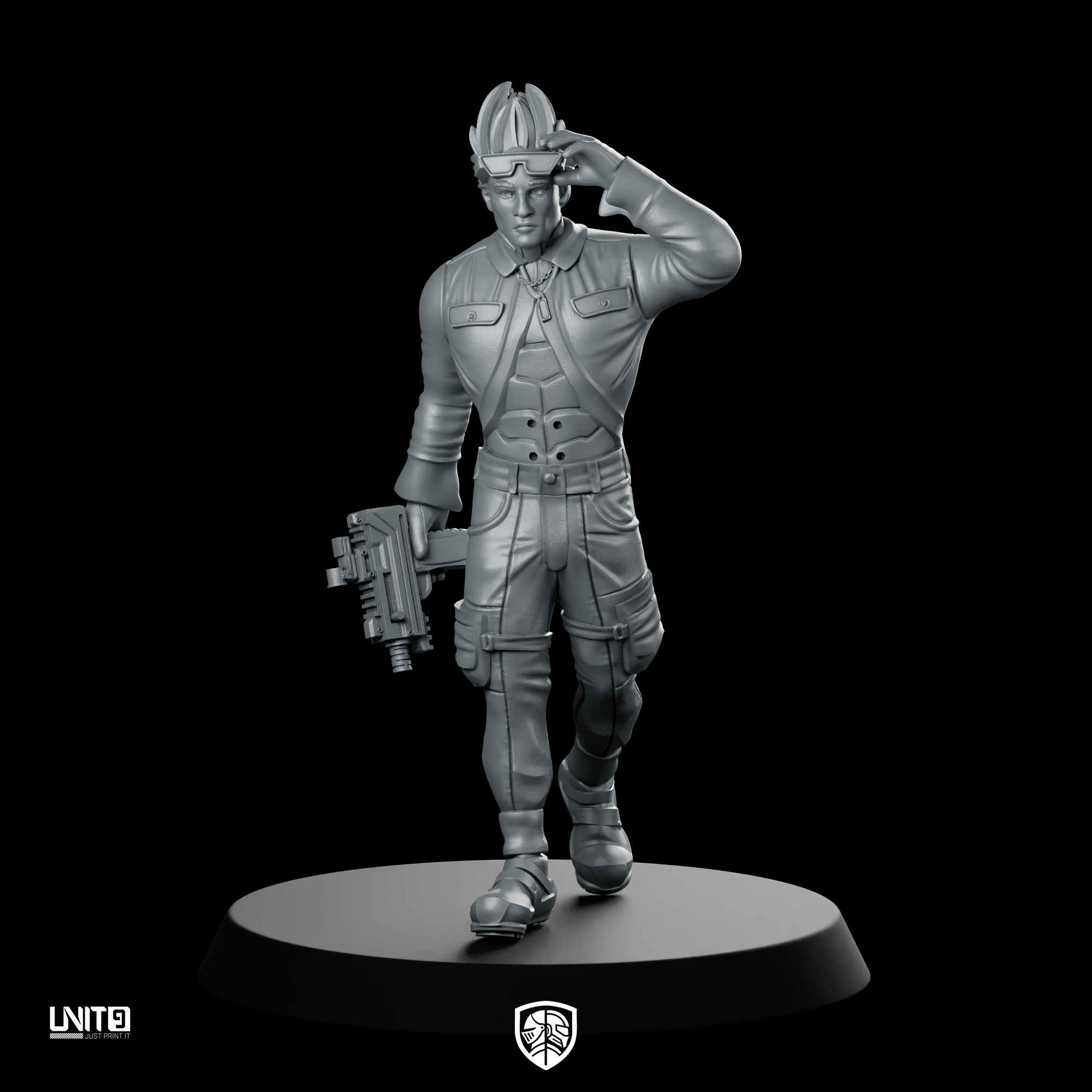 Ricky Cyberpunk Retro Uniform Armed Enforcer | We Print Miniatures