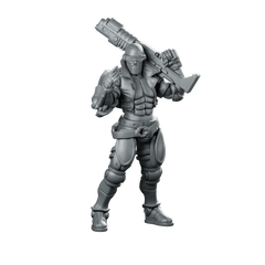 Cyberpunk Ricky Lemons Ganger Miniature Heavy Gunner Sci-Fi Miniature 360 Spin 01