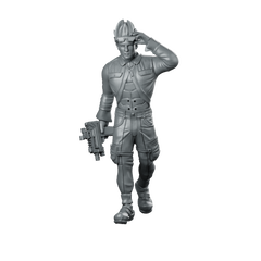 Ricky Cyberpunk Miniature Retro Uniform Armed Enforcer Miniature 360 Spin 01