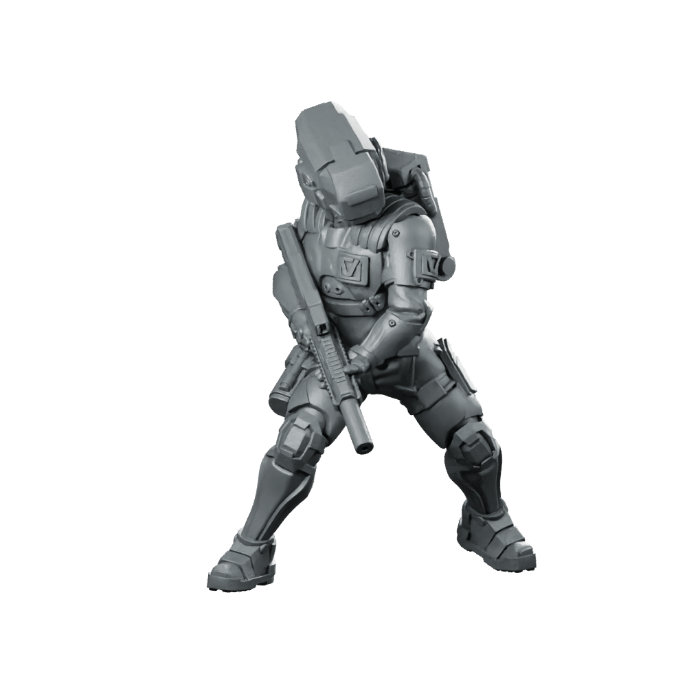 Riftmark P2 Miniature Cyberpunk Rifle Trooper - Unit9 - We Print Miniatures