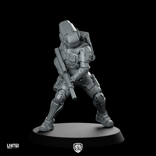 Riftmark P2 Miniature Cyberpunk Rifle Trooper