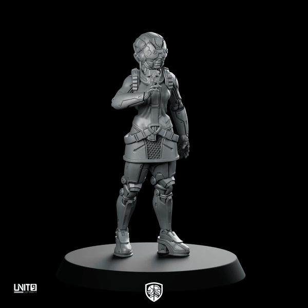 Riko Hex Vaughn Pose 2 Miniature Cyberpunk Operative - Unit9 - We Print Miniatures