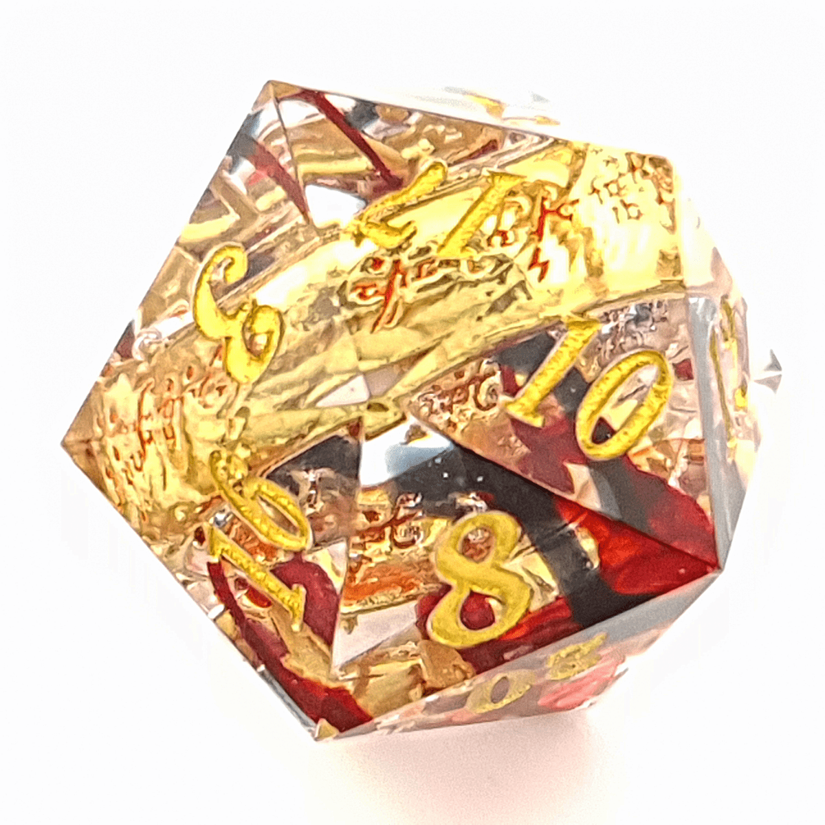 Ring of Fire | Sharp Edge Dice | 7 Piece Set - Tabletop Dominion - We Print Miniatures