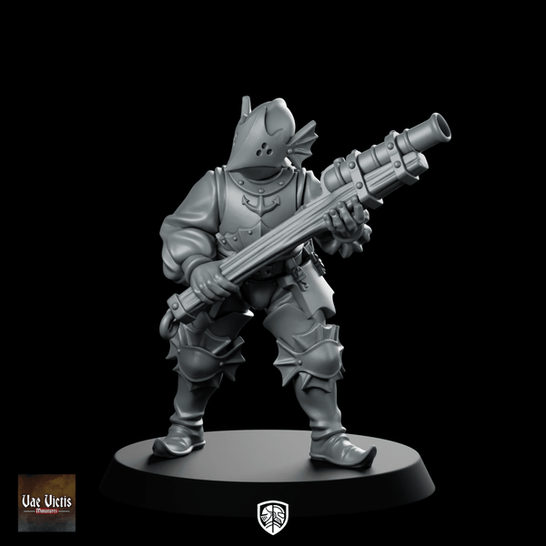 River Patrol 03 Miniature Helmeted Cannon Trooper - Vae Victis - We Print Miniatures