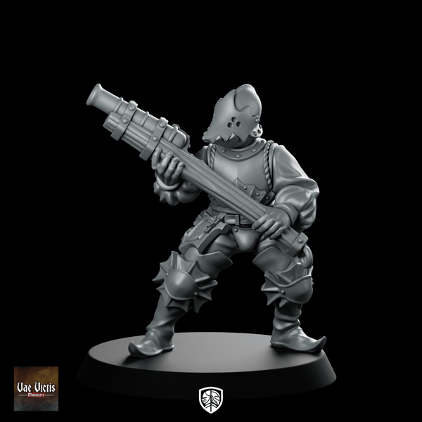 River Patrol 04 Miniature Armored Helmeted Guard - Vae Victis - We Print Miniatures