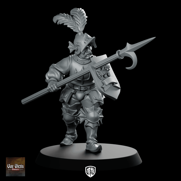 River Patrol 05 Miniature Halberd Guard Knight - Vae Victis - We Print Miniatures