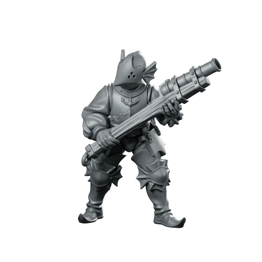 River Patrol 03 Miniature Helmeted Cannon Trooper Miniature 360 Spin 01