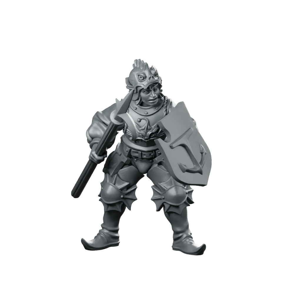 River Patrol Monopose 08 Miniature Naval Guard Warrior Miniature 360 Spin 01