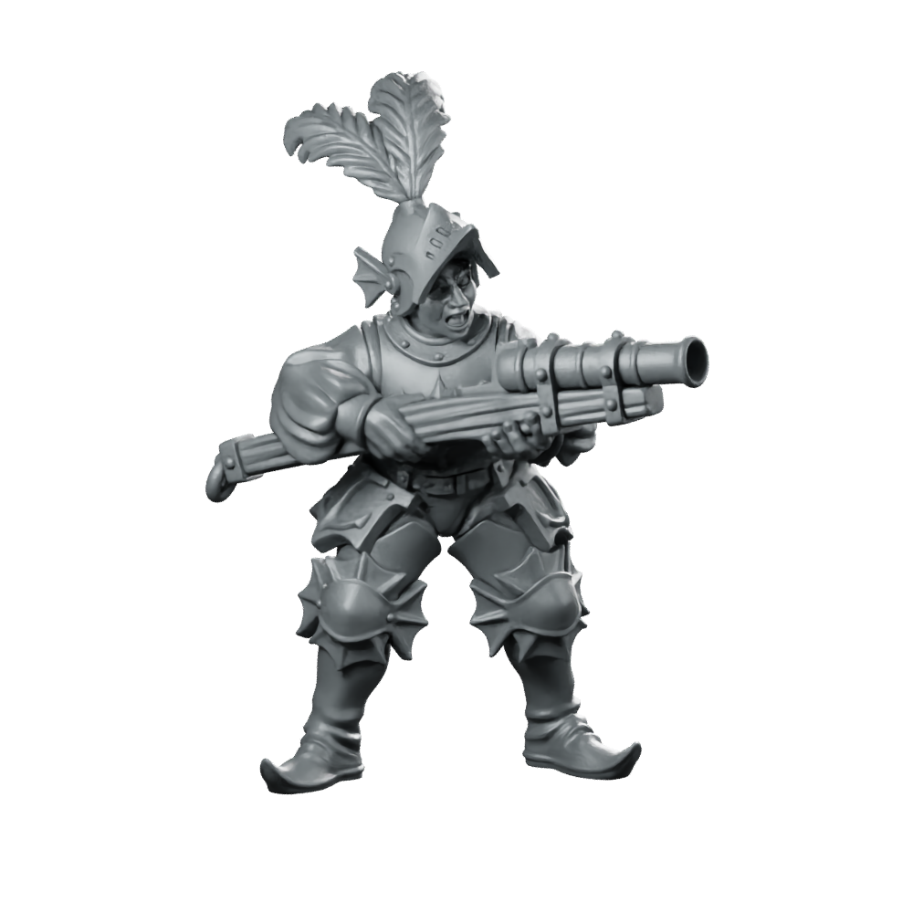 River Patrol 10 Miniature Blunderbuss Guard Soldier Miniature 360 Spin 01