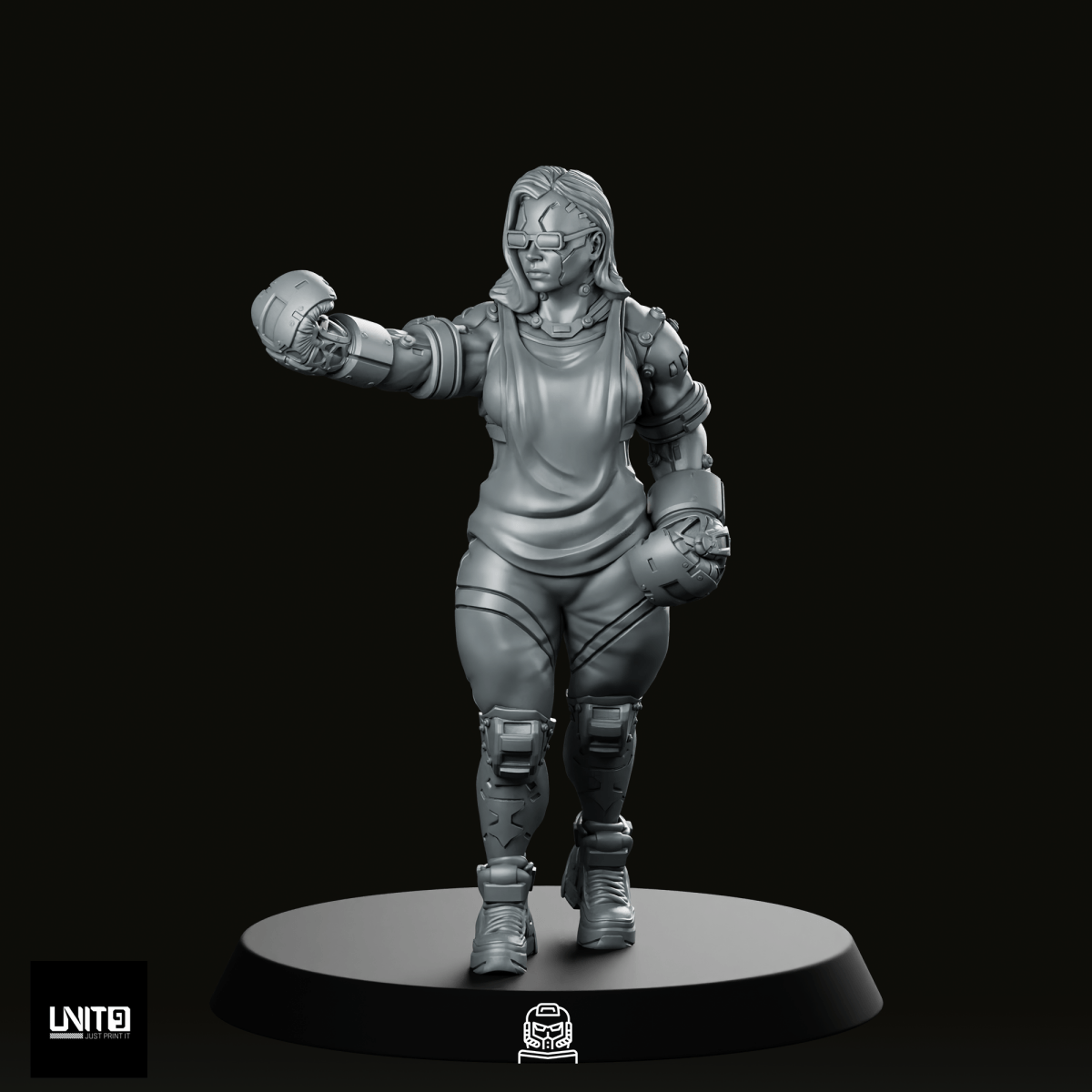 Rivet Shaw Pose 1 Cyberpunk Miniature - Unit9 - We Print Miniatures