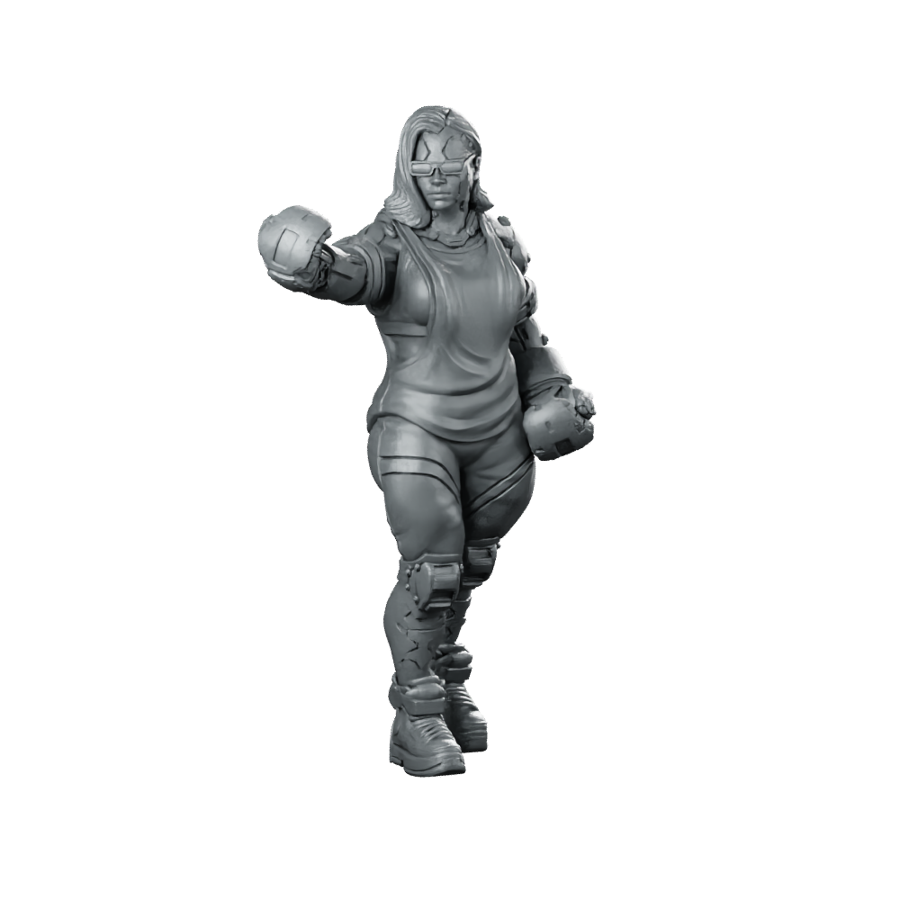 Rivet Shaw Pose 1 Cyberpunk Miniature Female Cyborg Miniature 360 Spin 01