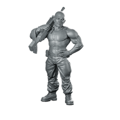 Roadblock Miniature Cyber Mercenary Miniature 360 Spin 01
