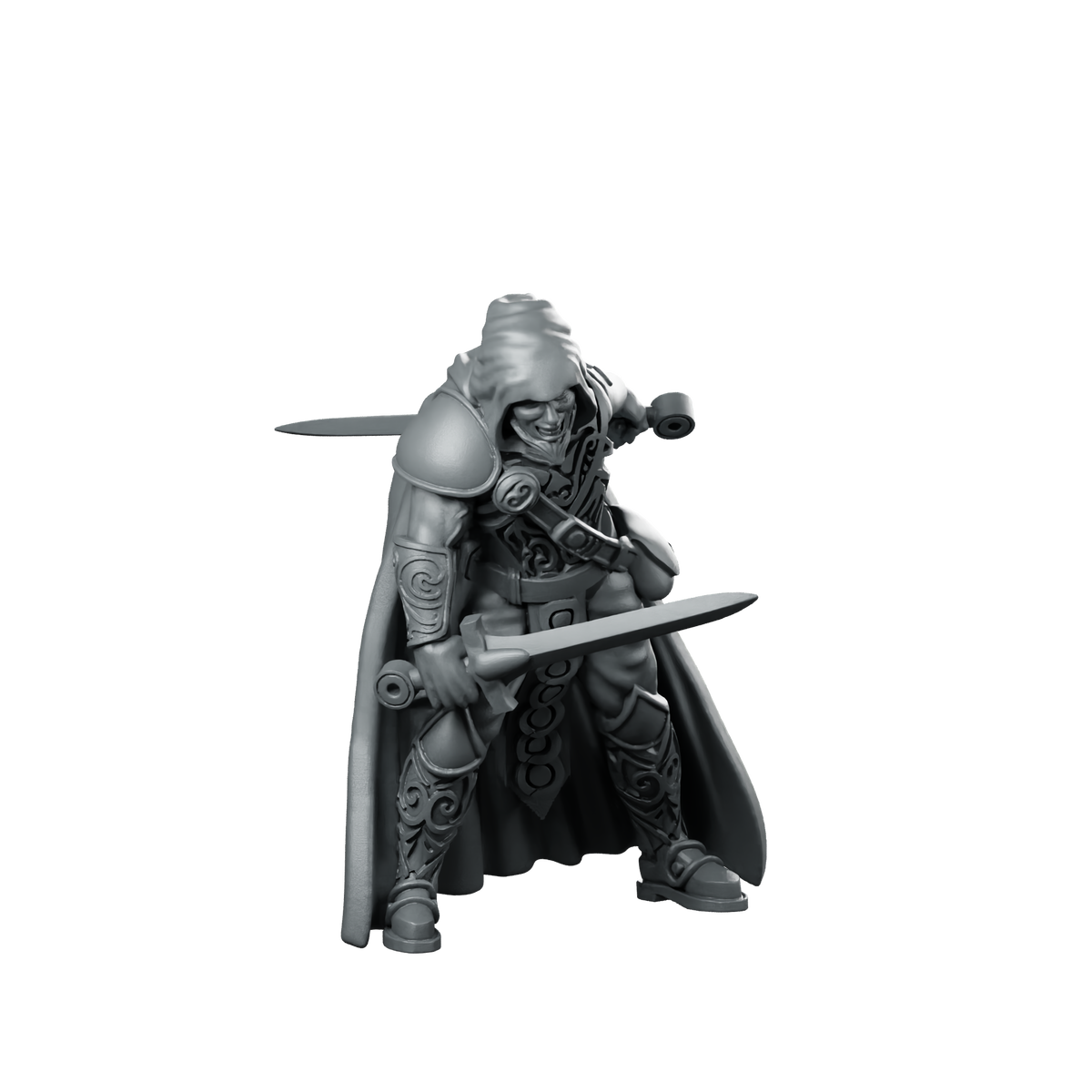 Rogue Miniature Hooded Rogue Duelist Miniature 360 Spin 01