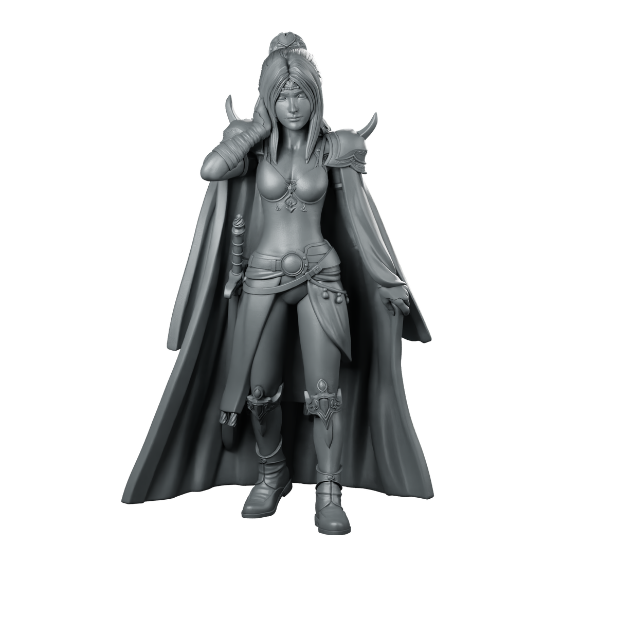Rosa Miniature Warrior Cloak Sword Heroine Miniature 360 Spin 01