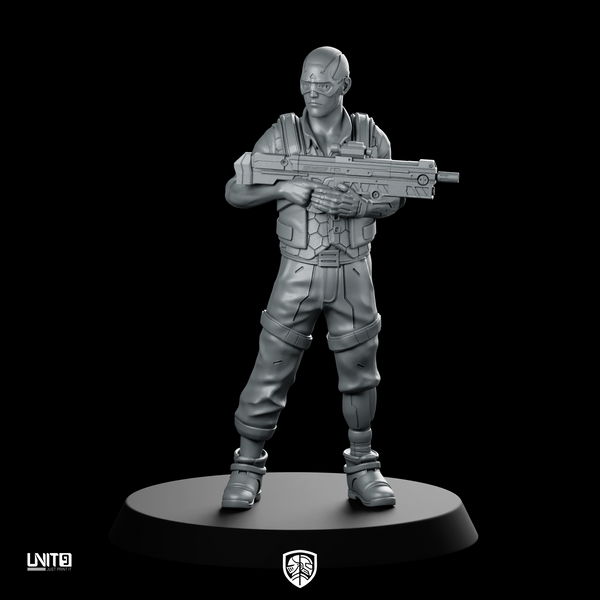 Roy Cyberpunk Miniature Armed Gunner Sci-Fi Skirmish
