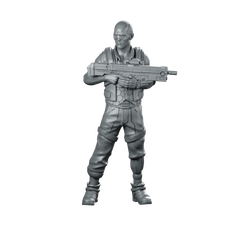 Roy Cyberpunk Miniature Armed Gunner Sci-Fi Skirmish Miniature 360 Spin 01