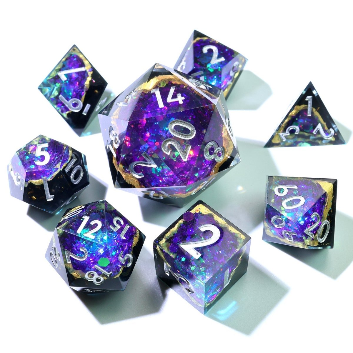Royal Nebula | 33mm D20 | Oversized Geode Dice - Tabletop Dominion - We Print Miniatures