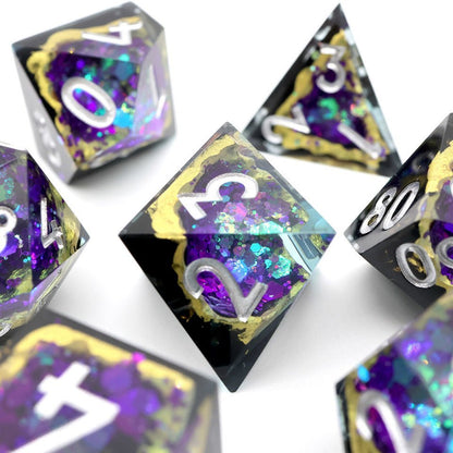Royal Nebula | Geode Dice | 7 Piece Set - Tabletop Dominion - We Print Miniatures