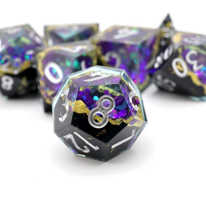 Royal Nebula | Geode Dice | 7 Piece Set - Tabletop Dominion - We Print Miniatures