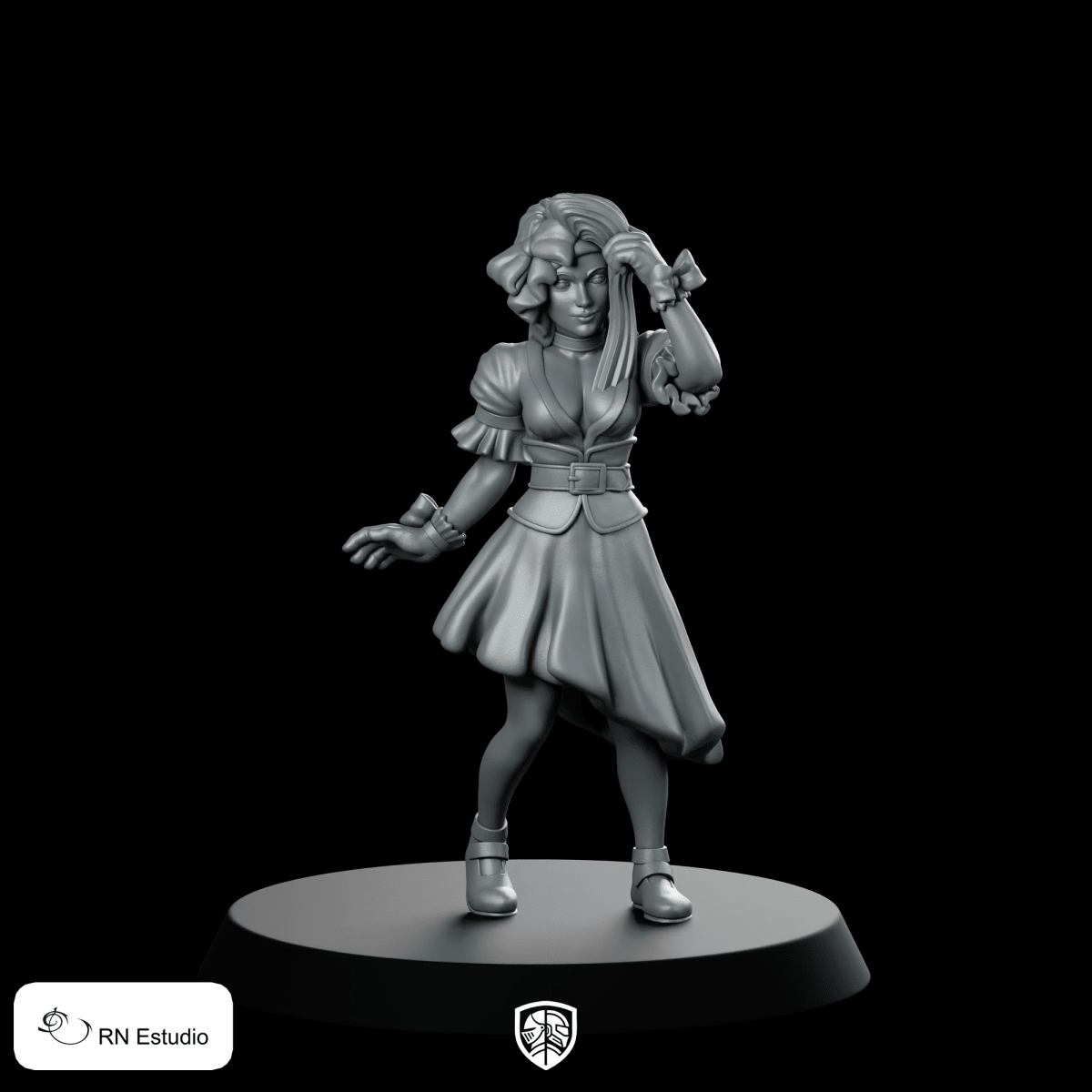 Ruby Miniature Chaotic Scissor - Wielding Seamstress Heroine RPG - RN Estudio - We Print Miniatures