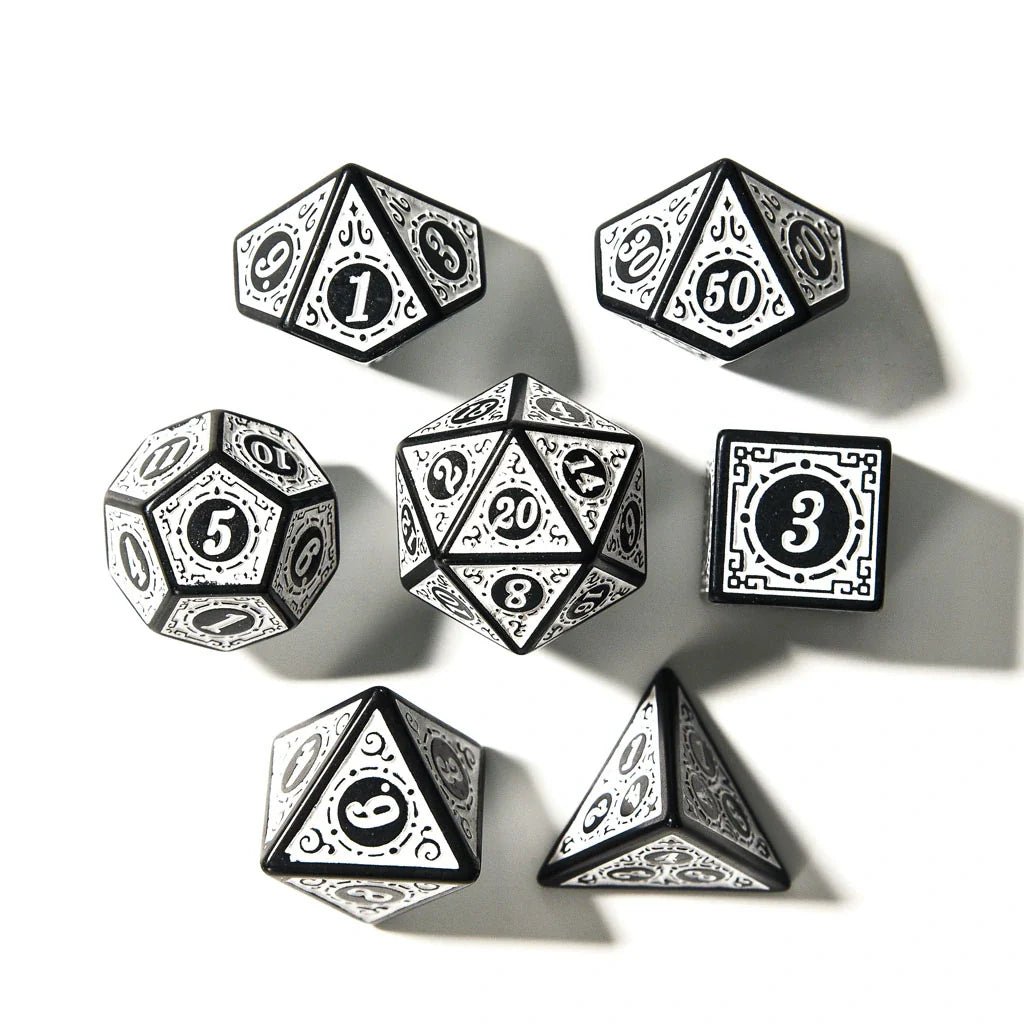 Runes of Twilight | Acrylic Dice | 7 Piece Set - Tabletop Dominion - We Print Miniatures